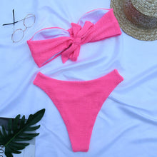 Load image into Gallery viewer, Women Swimsuit Female Bikini Swimwear Women Bikini Set Swimming Suit Bandage Bikini Set Push-Up Swimwear Beachwear Swimsuit  Bathing Suits Off Shoulder High Waist Beachwear Set
