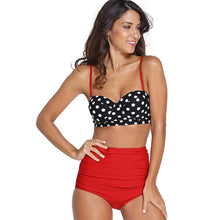 Load image into Gallery viewer, Women Swimsuits Vintage Push Up Polka Dot Plus Size Bathing Suits High Waist Bikini Underwire High Waist Swimsuit Bathing Suits Bikini Women Swimsuits Vintage Push Up Bathing Suits
