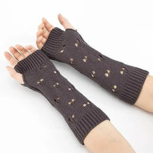 Load image into Gallery viewer, Women Vintage Gloves Hand Warmer Winter Gloves Women Arm Heart Mitten Warm Fingerless Gloves
