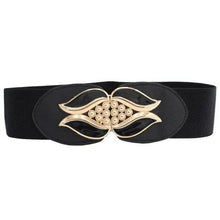Load image into Gallery viewer, Women Vintage Stretch Belt Unique Black Elastic Design Stretchy Luxury Waistband Stylish Women Waist Belts
