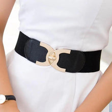 Load image into Gallery viewer, Women Vintage Stretch Belt Unique Black Elastic Design Stretchy Luxury Waistband Stylish Women Waist Belts
