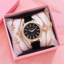 Load image into Gallery viewer, Women Watches New Luxury Fashion Quartz Ladies Watch Clock Rose Gold Diamond Dial Dress Casual Wristwatch Quartz Movement Girls Ladies Wristwatch Big Face Mesh Belt Watch And Bracelet Set
