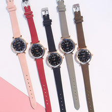 Load image into Gallery viewer, Women Watches Starry Sky Bracelet Set Watch Casual Leather Quartz Wristwatch Fashion Leather Strap Dress Analogy Display Classic Romantic With Jewelry Bracelet Set
