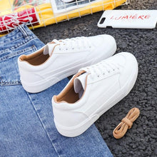 Load image into Gallery viewer, Women White Business Sneakers Fashion Woman's Spring Trend Casual Sport Shoes New Comfort White Platform Ultra Lightweight Walking Non Slip Sneakers
