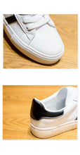 Load image into Gallery viewer, Women White Casual Shoes Casual Women Sneakers Flats Girl Breathble Vulcanized Shoes Lace Up White Casual Style Comfortable Sneakers Eco Leather Street Sneakers
