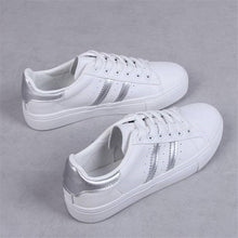 Load image into Gallery viewer, Women White Casual Shoes Casual Women Sneakers Flats Girl Breathble Vulcanized Shoes Lace Up White Casual Style Comfortable Sneakers Eco Leather Street Sneakers
