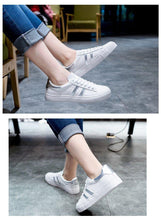 Load image into Gallery viewer, Women White Casual Shoes Casual Women Sneakers Flats Girl Breathble Vulcanized Shoes Lace Up White Casual Style Comfortable Sneakers Eco Leather Street Sneakers
