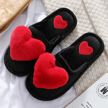 Load image into Gallery viewer, Women Winter Heart Shoes Woman Slides Plush Home Slippers Indoor House Shoes Winter Warm Fur Slippers With Embroidered Heart Details Soft And Warm House Slippers With Cushioned Insole

