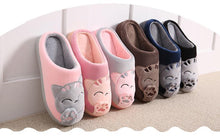 Load image into Gallery viewer, Women Winter Home Fur Slippers Cat Non-Slip Soft Warm House Indoor Bedroom Men Couples Memory Foam Floor Shoes Fluffy Slippers For Women Indoor Warm Furry Bedroom Slippers With Non Slip Outsole

