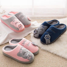 Load image into Gallery viewer, Women Winter Home Fur Slippers Cat Non-Slip Soft Warm House Indoor Bedroom Men Couples Memory Foam Floor Shoes Fluffy Slippers For Women Indoor Warm Furry Bedroom Slippers With Non Slip Outsole
