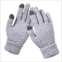 Load image into Gallery viewer, Women Winter Modern Touchscreen Gloves Thicken Warm Knitted Stretch One Size Gloves Full Finger Outdoor Skiing Gloves
