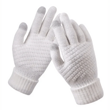 Load image into Gallery viewer, Women Winter Modern Touchscreen Gloves Thicken Warm Knitted Stretch One Size Gloves Full Finger Outdoor Skiing Gloves
