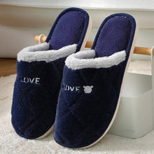 Load image into Gallery viewer, Women Winter Warm Fur Slippers Mens House Shoes Comfort Flat Heel Home Indoor Bedroom Warm Soft Cozy Fleece Lining House Slippers Memory Foam Slippers Winter Bedroom Shoes
