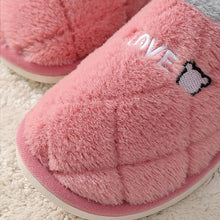 Load image into Gallery viewer, Women Winter Warm Fur Slippers Mens House Shoes Comfort Flat Heel Home Indoor Bedroom Warm Soft Cozy Fleece Lining House Slippers Memory Foam Slippers Winter Bedroom Shoes
