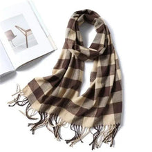 Load image into Gallery viewer, Women Winter Warm Scarf Shawl Fashion Plain  Soft Long Scarves For Women Casual Wear Travel Friendly Scarfs  Warm Winter Scarf Double Sided Thick Shawl Women Students Scarf
