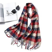 Load image into Gallery viewer, Women Winter Warm Scarf Shawl Fashion Plain  Soft Long Scarves For Women Casual Wear Travel Friendly Scarfs  Warm Winter Scarf Double Sided Thick Shawl Women Students Scarf
