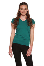 Load image into Gallery viewer, Women's Bamboo Viscose/Cotton V-Neck Cap Sleeve T-Shirt
