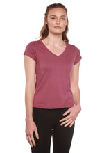 Load image into Gallery viewer, Women's Bamboo Viscose/Cotton V-Neck Cap Sleeve T-Shirt
