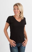 Load image into Gallery viewer, Women's Bamboo Viscose/Cotton V-Neck Cap Sleeve T-Shirt
