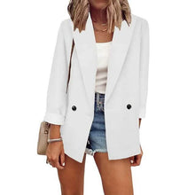 Load image into Gallery viewer, Women's Basic Double Breasted Solid Colored Blazer
