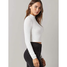 Load image into Gallery viewer, Women's Basic Mock Neck Long Sleeve Top
