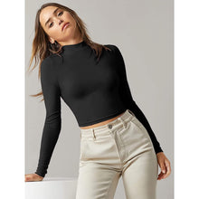 Load image into Gallery viewer, Women's Basic Mock Neck Long Sleeve Top
