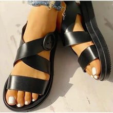Load image into Gallery viewer, Womens Black Buckle Sandals Soft  Casual Thick Comfort Fashion Stylish Design Women Sandals
