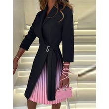 Load image into Gallery viewer, Women's Blazer Dress A Line Dress Knee Length Ruched Print Dress
