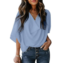 Load image into Gallery viewer, Women's Blouse Plain V Neck Basic Tops
