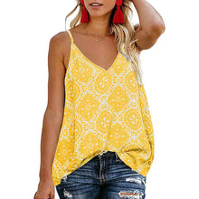 Load image into Gallery viewer, Women's Boho Floral V Neck Spaghetti Straps Tank Top Summer Sleeveless Shirts Blouse
