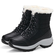Load image into Gallery viewer, Womens Boots Waterproof Winter Shoes Snow Boots Keep Warm Ankle Winter Boots With Thick Fur Heels Women Ankle Hiking Shoes Waterproof Non Slip Warm Fur Outdoor Boots
