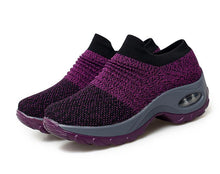 Load image into Gallery viewer, Womens Breathable Sneakers New Mesh Women Shoes Slip-On Air Cushion Casual Walking Shoes Lightweight Breathable Mesh Athletic Running Shoes Fashion Slip-on Sock Sneakers
