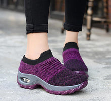 Load image into Gallery viewer, Womens Breathable Sneakers New Mesh Women Shoes Slip-On Air Cushion Casual Walking Shoes Lightweight Breathable Mesh Athletic Running Shoes Fashion Slip-on Sock Sneakers
