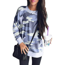 Load image into Gallery viewer, Women's Camouflage Print Casual Leopard Pullover Long Sleeve Sweatshirts
