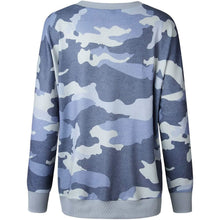 Load image into Gallery viewer, Women's Camouflage Print Casual Leopard Pullover Long Sleeve Sweatshirts
