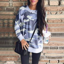 Load image into Gallery viewer, Women's Camouflage Print Casual Leopard Pullover Long Sleeve Sweatshirts
