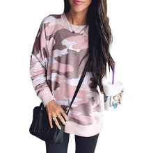 Load image into Gallery viewer, Women's Camouflage Print Casual Leopard Pullover Long Sleeve Sweatshirts
