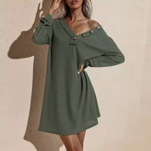 Load image into Gallery viewer, Women's Casual Dresses V-Neck Buttoned Hip Knitted Dresses
