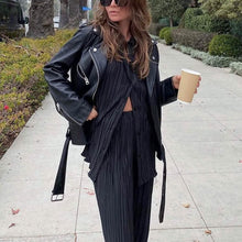 Load image into Gallery viewer, Women's Casual Long Sleeve Button Blouse Top Wide Leg Loose Streetwear Loungewear
