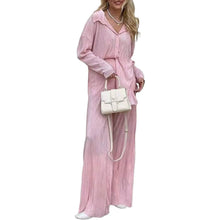 Load image into Gallery viewer, Women's Casual Long Sleeve Button Blouse Top Wide Leg Loose Streetwear Loungewear
