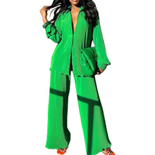 Load image into Gallery viewer, Women's Casual Long Sleeve Button Blouse Top Wide Leg Loose Streetwear Loungewear

