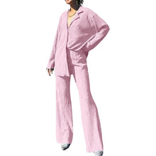 Load image into Gallery viewer, Women's Casual Long Sleeve Button Blouse Top Wide Leg Loose Streetwear Loungewear
