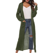 Load image into Gallery viewer, Womens Casual Long Sleeve Split Open Cardigan Knit Long Cardigan Sweaters with Pockets
