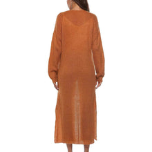Load image into Gallery viewer, Womens Casual Long Sleeve Split Open Cardigan Knit Long Cardigan Sweaters with Pockets
