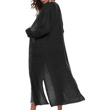 Load image into Gallery viewer, Womens Casual Long Sleeve Split Open Cardigan Knit Long Cardigan Sweaters with Pockets
