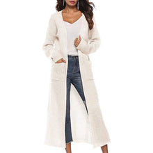 Load image into Gallery viewer, Womens Casual Long Sleeve Split Open Cardigan Knit Long Cardigan Sweaters with Pockets
