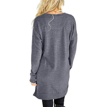 Load image into Gallery viewer, Womens Casual Long Sleeves Solid V-Neck Tunics Shirt Tops with Pockets
