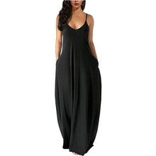 Load image into Gallery viewer, Womens Casual Sleeveless Plus Size Loose Plain Long Maxi Dress with Pockets
