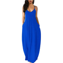 Load image into Gallery viewer, Womens Casual Sleeveless Plus Size Loose Plain Long Maxi Dress with Pockets

