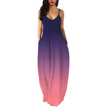 Load image into Gallery viewer, Womens Casual Sleeveless Plus Size Loose Plain Long Maxi Dress with Pockets

